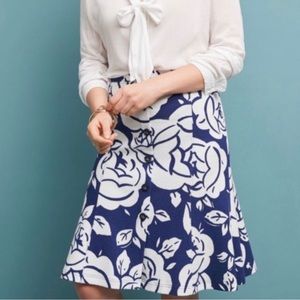 NWOT Maeve anthropologie Amiens midi floral rose print skirt